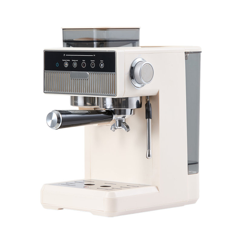 Espresso Coffee Machine with Integrated Coffee Grinder and Milk Frother