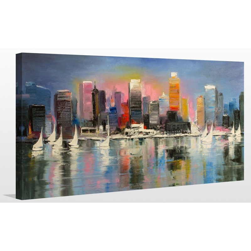 « city of light », reproduction d’art sur toile tendue, H 24 po x l 40 po x P 1 po