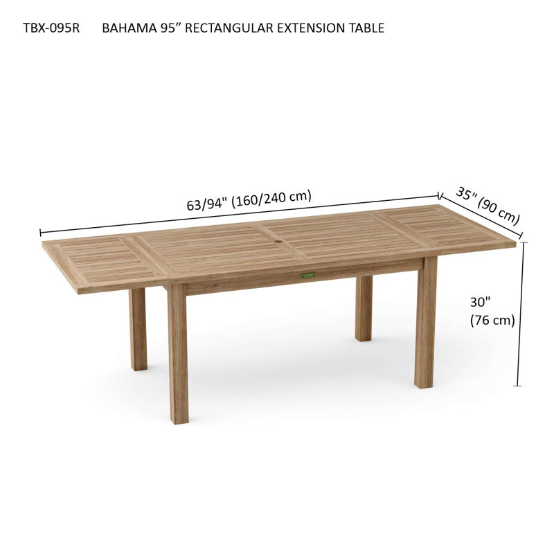 Bahama 95" Table with Double Leaf Extensions