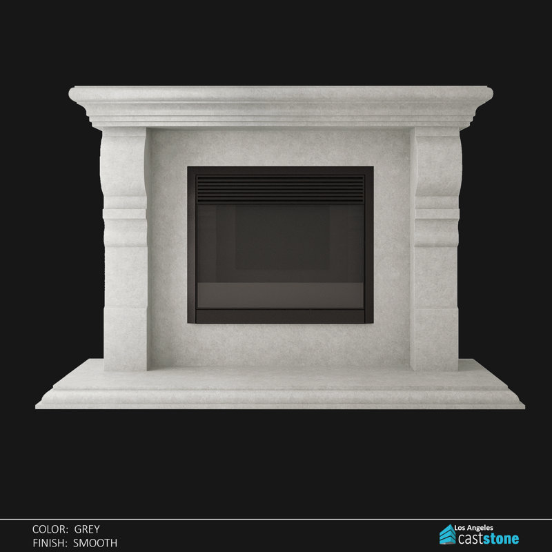 Alle Fireplace Surround, Gray Smooth