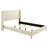 Cream Queen Sized Bed - Soft Wide Wale Corduroy Upholstery, Contemporary Wing Back Headboard, 4 Wooden Slats In Elegant Modern Bedroom,