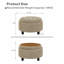 63.5cm Wide Round No Pattern Footstool Ottoman-299197912