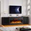 Meuble télé de 70 po avec foyer électrique, console télé avec éclairage DEL RVB, flamme 3D, chauffage 1500 W, compatible avec les téléviseurs jusqu'à 80 po, noir-133713035