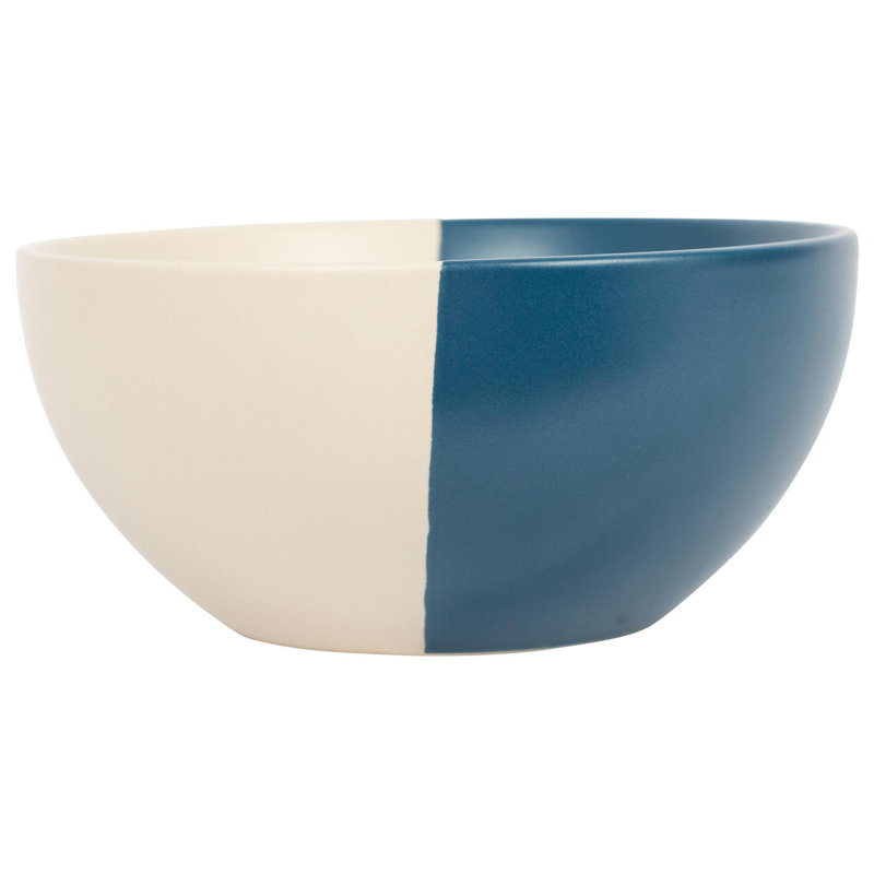 Nicola Spring Dipped Stoneware Cereal Bowl - 16.5cm, Blue