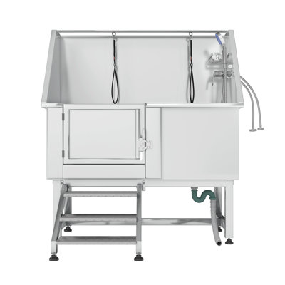57.80'' H x 50.00'' W x 24.80'' D Stainless Steel Adjustable Dog