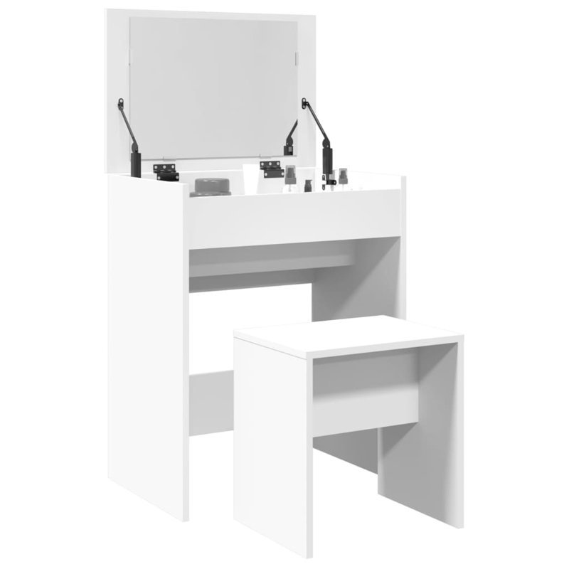 Dressing Table with Mirror, White