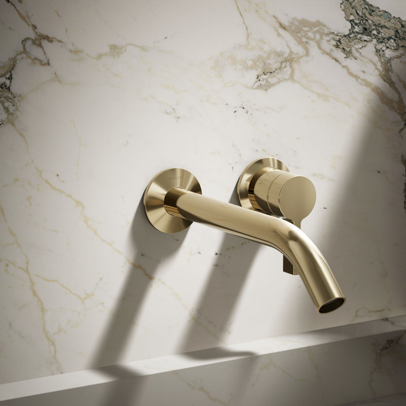 Components Wall-Mount Bathroom Sink Faucet Handle, Gold