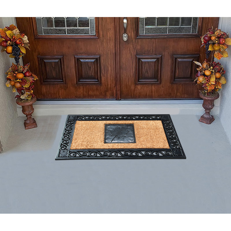 Tapis d'extérieur antidérapant en fibre de coco et caoutchouc 38 po x 23 po Evie-Louise