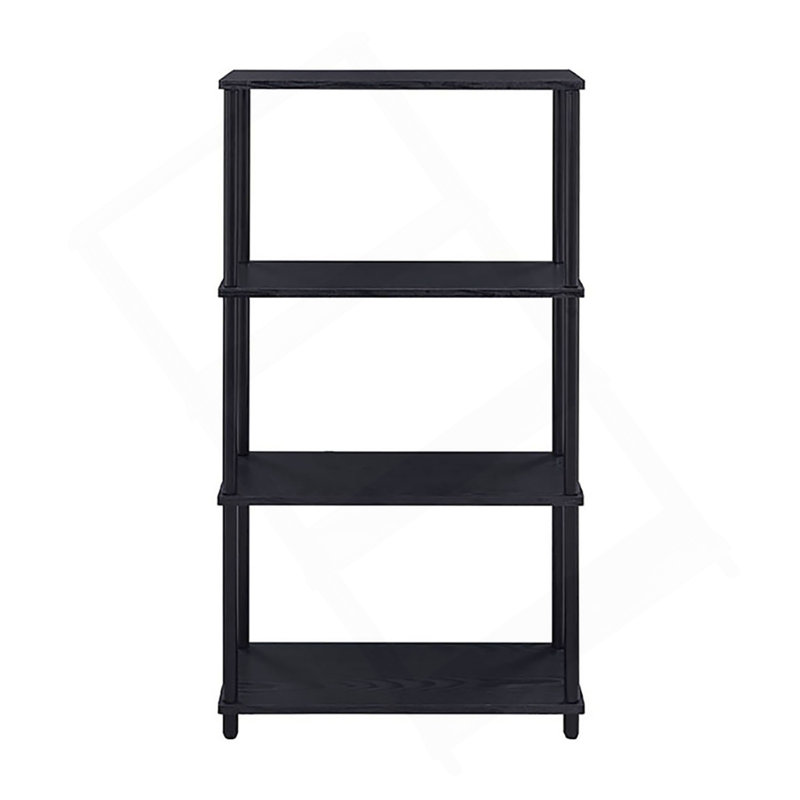 Black Bookshelf With 4 Shelf, Black