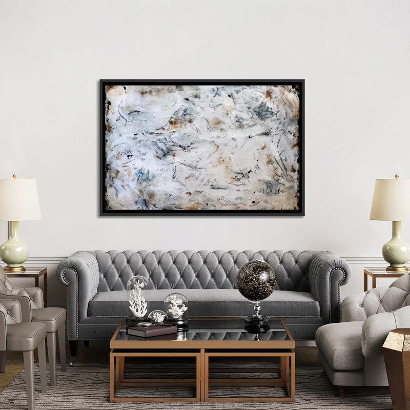 « rouillée abstract », reproduction sur toile, H 18 po x l 26 po x P 1,5 po, Toile avec cadre noir, Pas de tapis