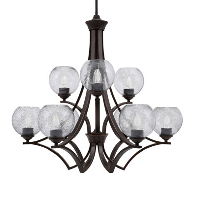 Lustre 9 lumières Zilo avec verre à bulles de 5,75 po Zilo