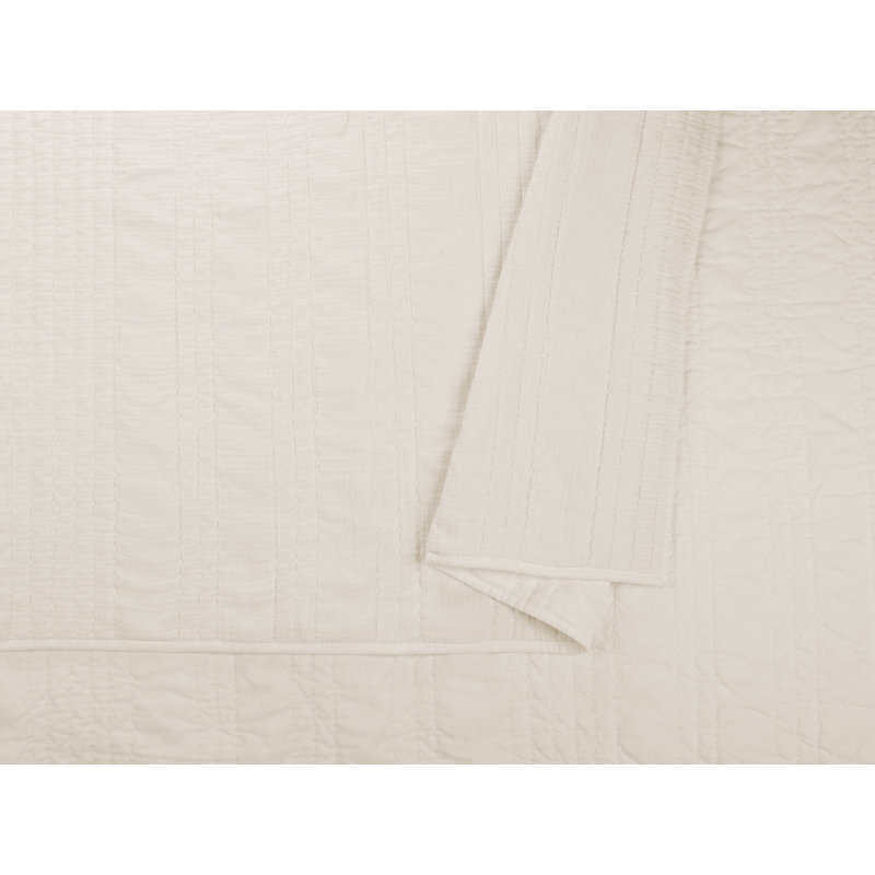 Kennison Double Gauze Cotton Quilt (sham sold separately), Ivory, Queen Quilt