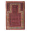 Tapis rectangulaire unique en laine de style années 1990 3 pi x 4 pi 8 po bourgogne