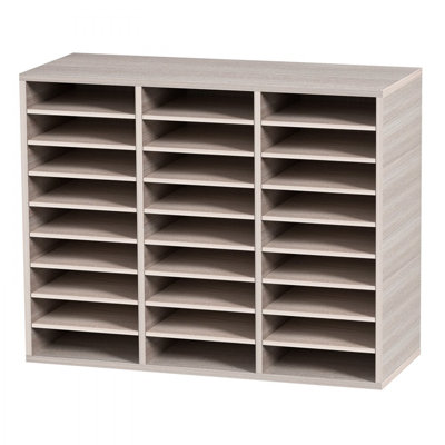 27 Compartments Wood Literature Organizer, Adjustable Shelves, Medium Density Fiberboard Mail Center, Office Home School Storage for Files, Documents, by Ebern Designs