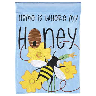 Flag Home Is Where My Honey Bee 13x18