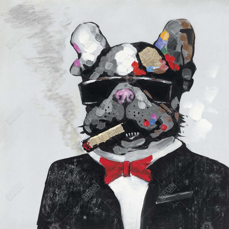 "Bulldog de tabagisme" sur toile