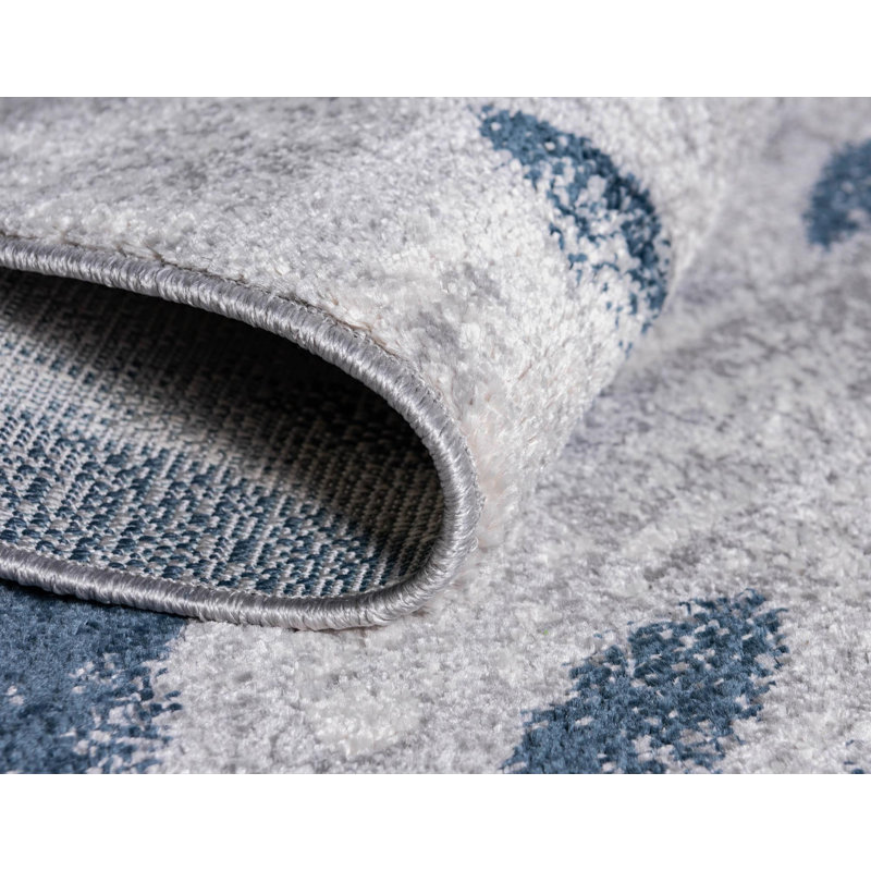 Aamia Abstract Area Rug, Runner 2' x 6', Gray