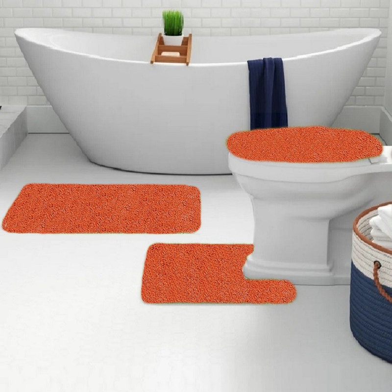 Saveion Non-Slip Bath Rug, Orange