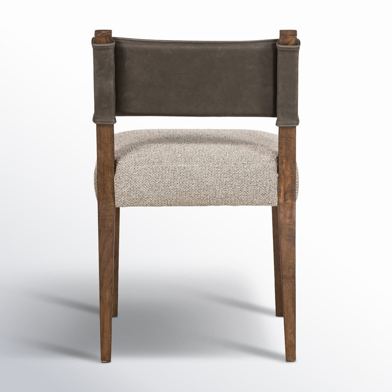 Side Chair in Charcoal, Brown, Polyester/Leather Nubuck Charcoal