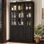 Grand garde-manger de 78,7 po avec lumières à DEL, garde-manger autoportant avec portes en verre, grande armoire de rangement pour aliments (l 47,2 po x P 15,7 po)-2110447321