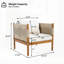 Élégants fauteuils club d'extérieur (ensemble de 2) avec corde beige à motif de losanges, parfaits pour la détente du patio et du jardin.