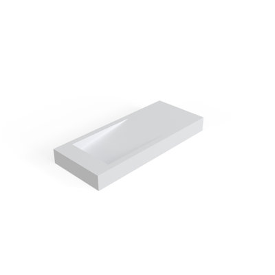 Badeloft 47.2" x 19.6" Rectangular Stone Resin Wall Mounted Bathroom Sink WT-05-A-M in Matte White