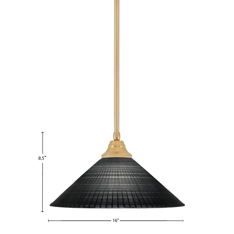 Luminaire suspendu sur pied Edge, Laiton New Age, Matrice noire