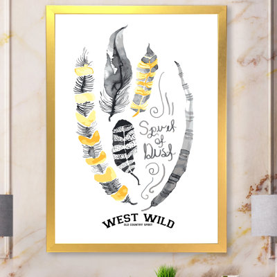 " Yellow Ethnic Plume Feathers "