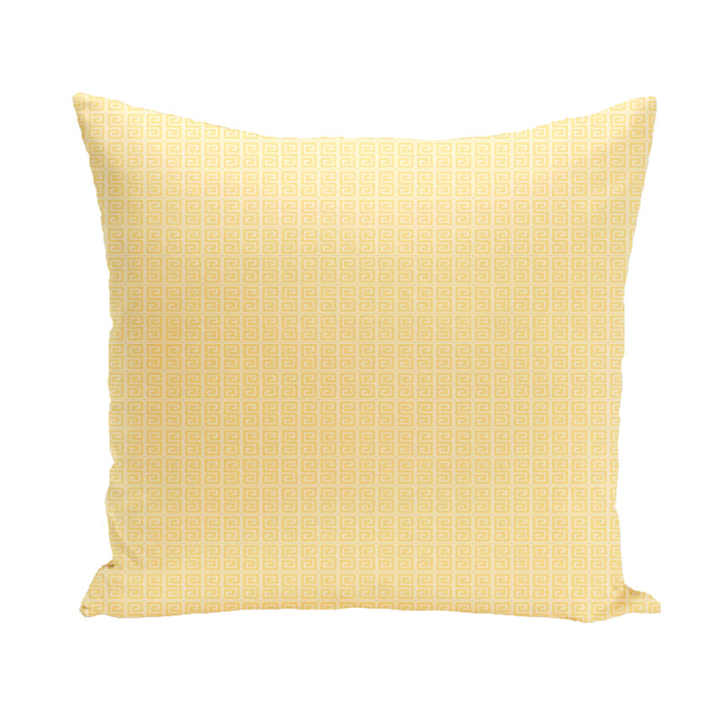 Geometric Reversible Throw Pillow, 18" H x 18" W, Lemon/White