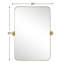 Miroir de salle de bain mural rond en métal brossé H 30 po x l 20 po Aura-68333609-72292226
