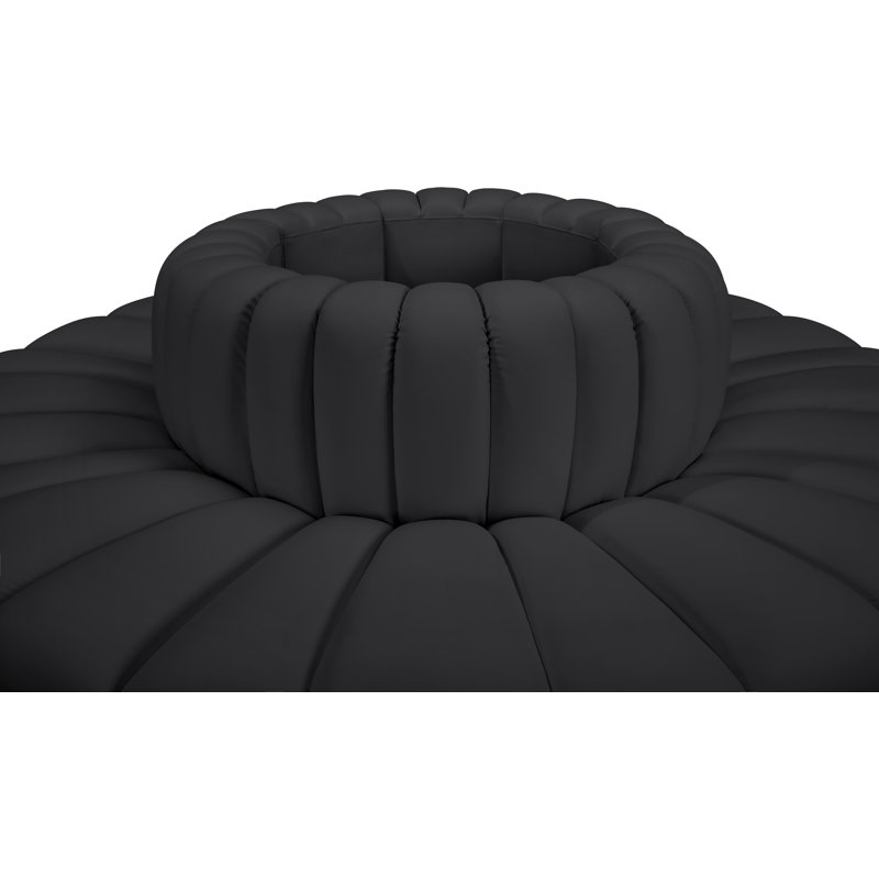 Canapé en cuir végétalien Hodum, Cuir végétalien noir
