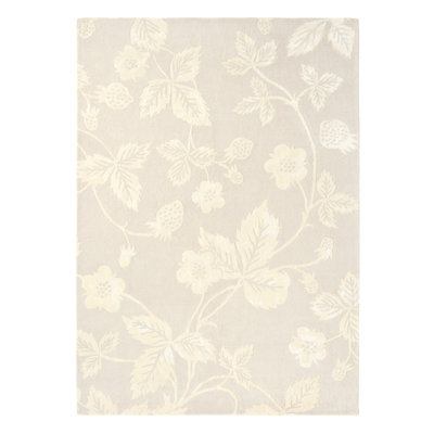 Hand Tufted Floral Area Rug in Cream/Beige
