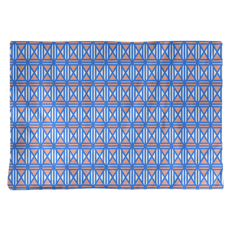 Napperon de 18 po à motif de losanges doublé classique, Bleu / Orange