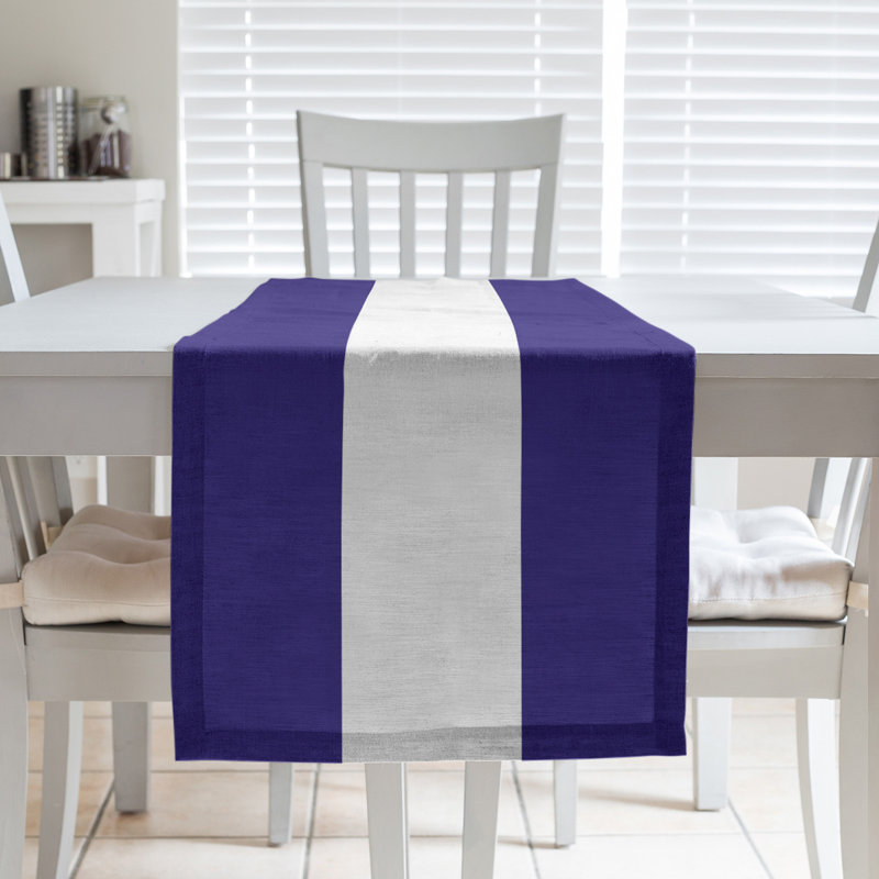 Dallas Football Stripes Table Runner, 72" L x 16" W, Purple/Silver