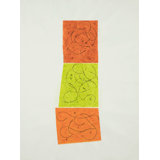 Orange & Lime Green Squares Painting by Joyce Creiger