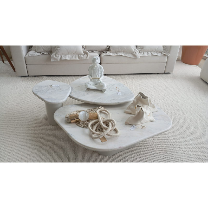 Jade High Coffee Table with Calacata Marble