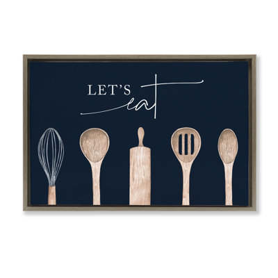 Let's Eat Kitchen Utensils Floating Frame, design by Lux + Me Designs