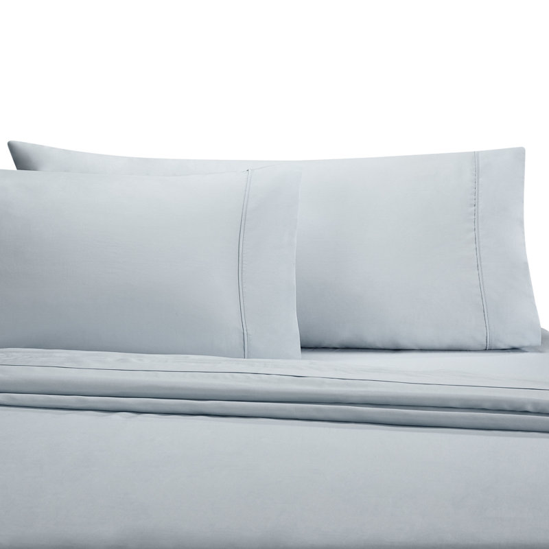 Cotton Blend Sheet Set, Queen Sheet Set+1 Fitted Sheet + 4 Pillowcases, Oyster