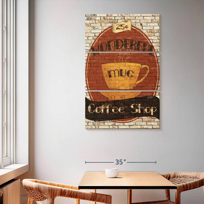 Plaque murale Kema Wonderful Coffee Shop, H 65 po x l 42 po