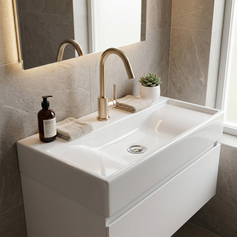 Spring 23.75'' L Bathroom Sink, Single