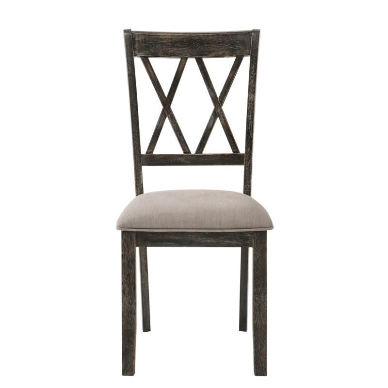 Ensemble de 2 chaises d'appoint beiges et grises patinées