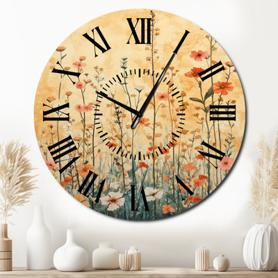 Horloge murale Wildflowers Rising - Floral