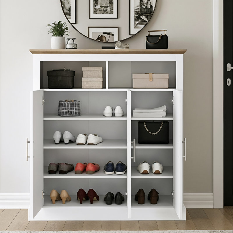 Sufy 3ft 3 Door Shoe Cabinet, White