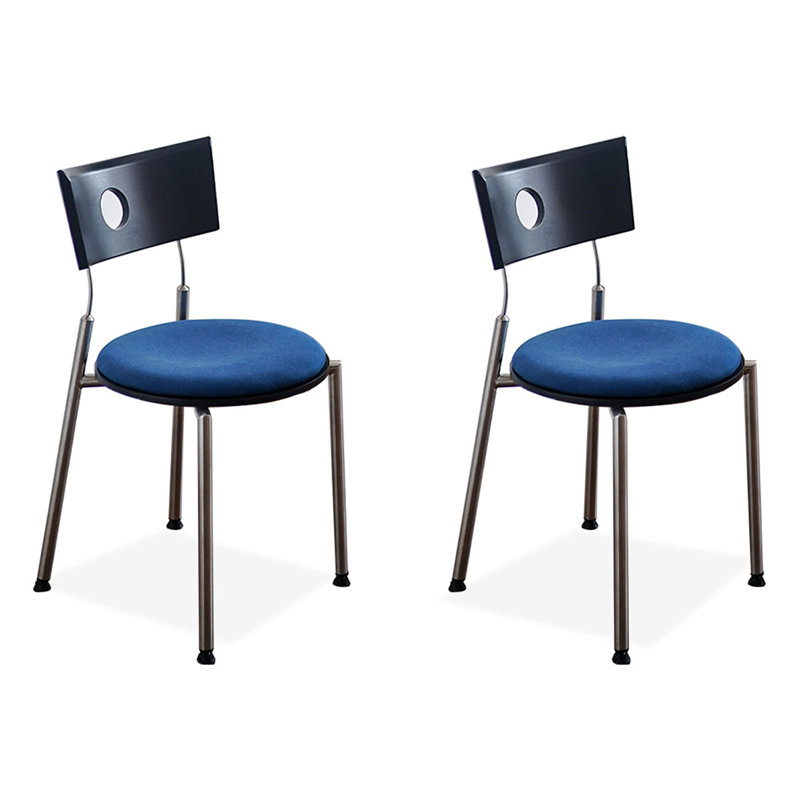 16.14" Black Solid back side Chair(Set of 2)