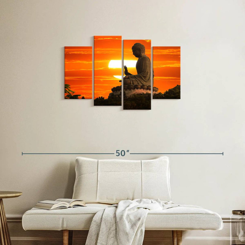 Bouddha Kerrick au coucher du soleil, H 22 po x l 36 po
