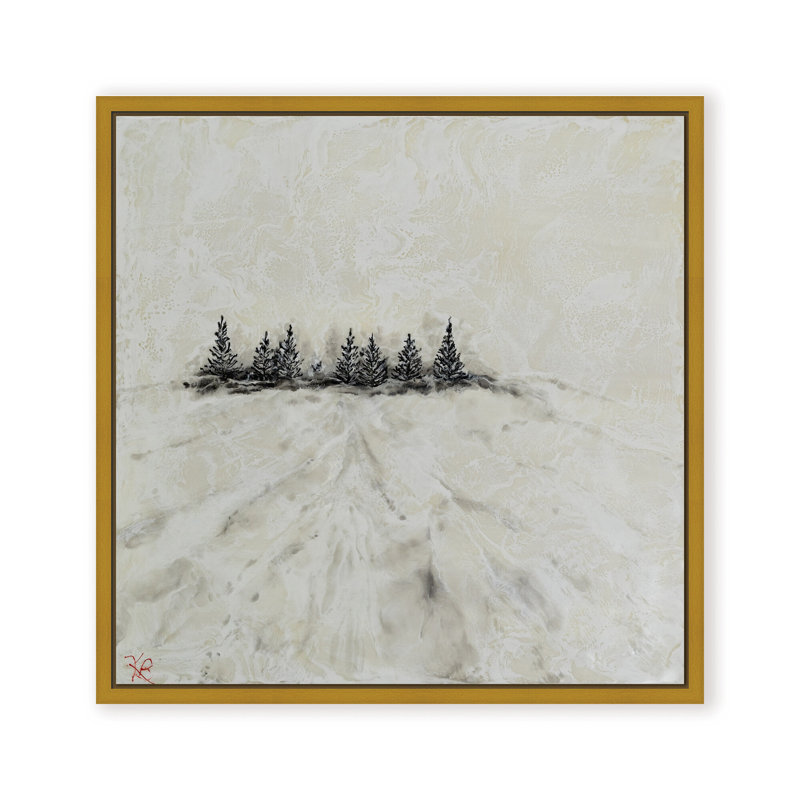 Nature Inspired "Frosted Horizon" Canvas Wall Art By , 20" H x 20" W, Framed Canvas, Brown