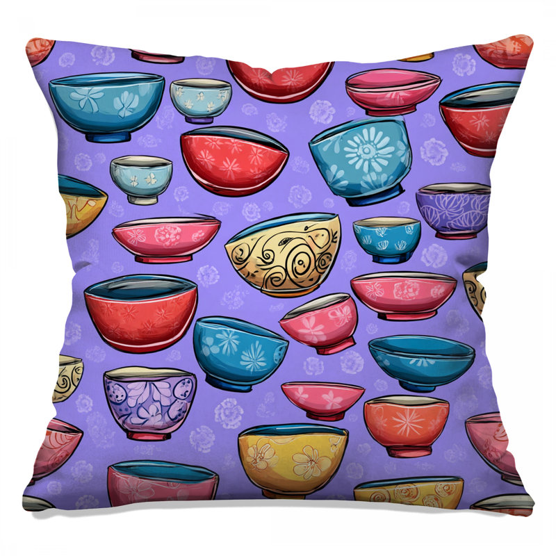 Coussin Bowls, oreillers de cuisine à double face, 18 po x 18 po