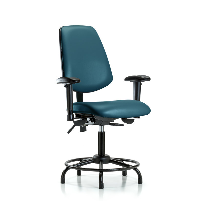 Laque Vinyl Task Chair, Marine Blue, Yes, Gliders