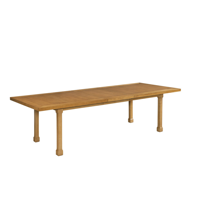 Mid-Century Modern Brown Extendable Wood Dining Table