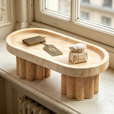 Plateau de parfum en marbre Travertine